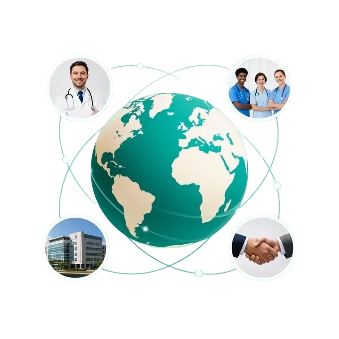 Red global de hospitales asociados, médicos y equipos de coordinación de Cuba Health Assist